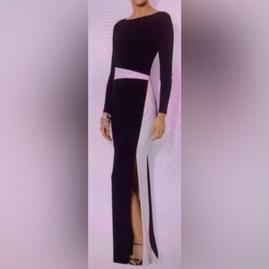 SZ 6  Ralph Lauren Black/White Long Sleeve Maxi Dress